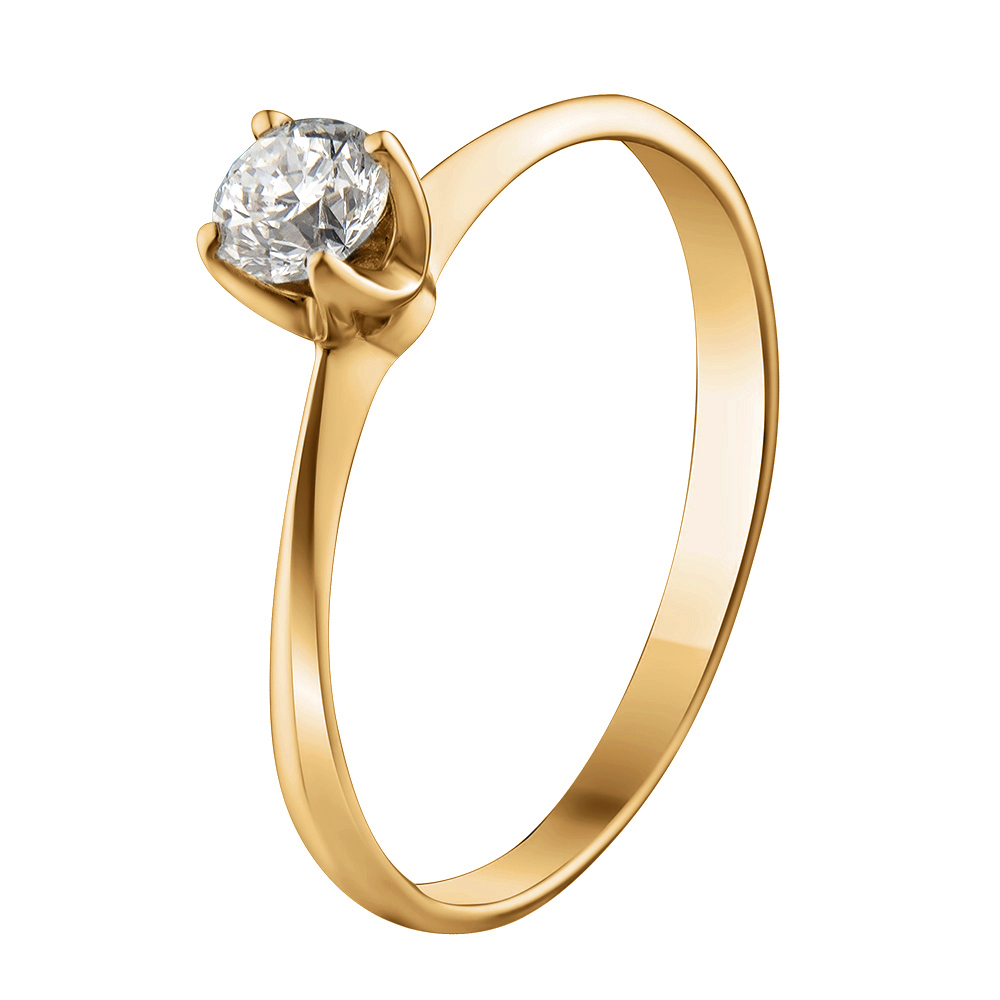 Кольцо из желтого золота с бриллиантом Dress code. Артикул: 119117820301 - Ювелирный Дом SOVA Jewelry House 