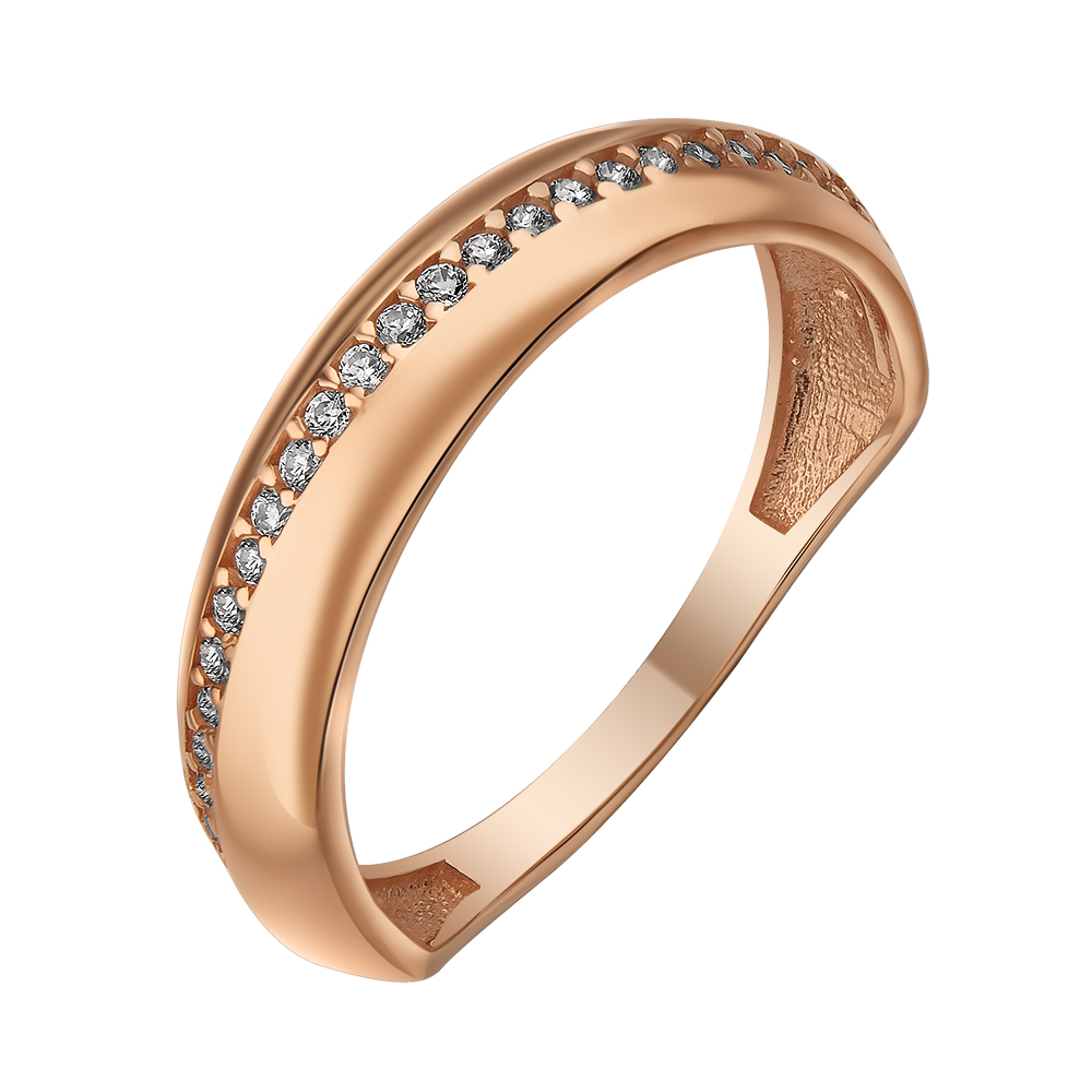 Кольцо из красного золота с фианитами SOVA Classic. Артикул: 110739610101 - Ювелирный Дом SOVA Jewelry House 