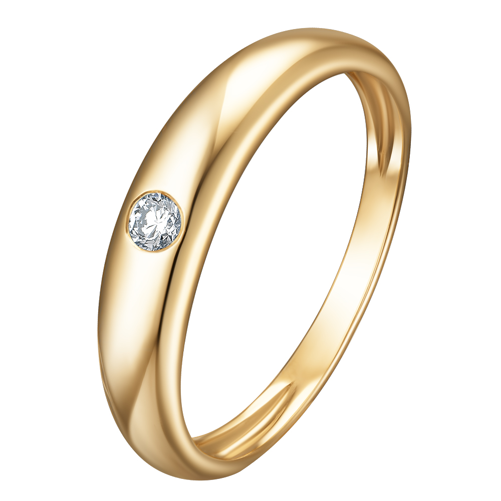 Кольцо из желтого золота с бриллиантом Акварель. Артикул: 119120520302 - Ювелирный Дом SOVA Jewelry House 