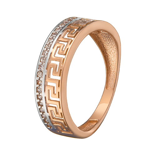 Кольцо из красного золота с фианитами SOVA Classic. Артикул: 119161110101 - Ювелирный Дом SOVA Jewelry House 