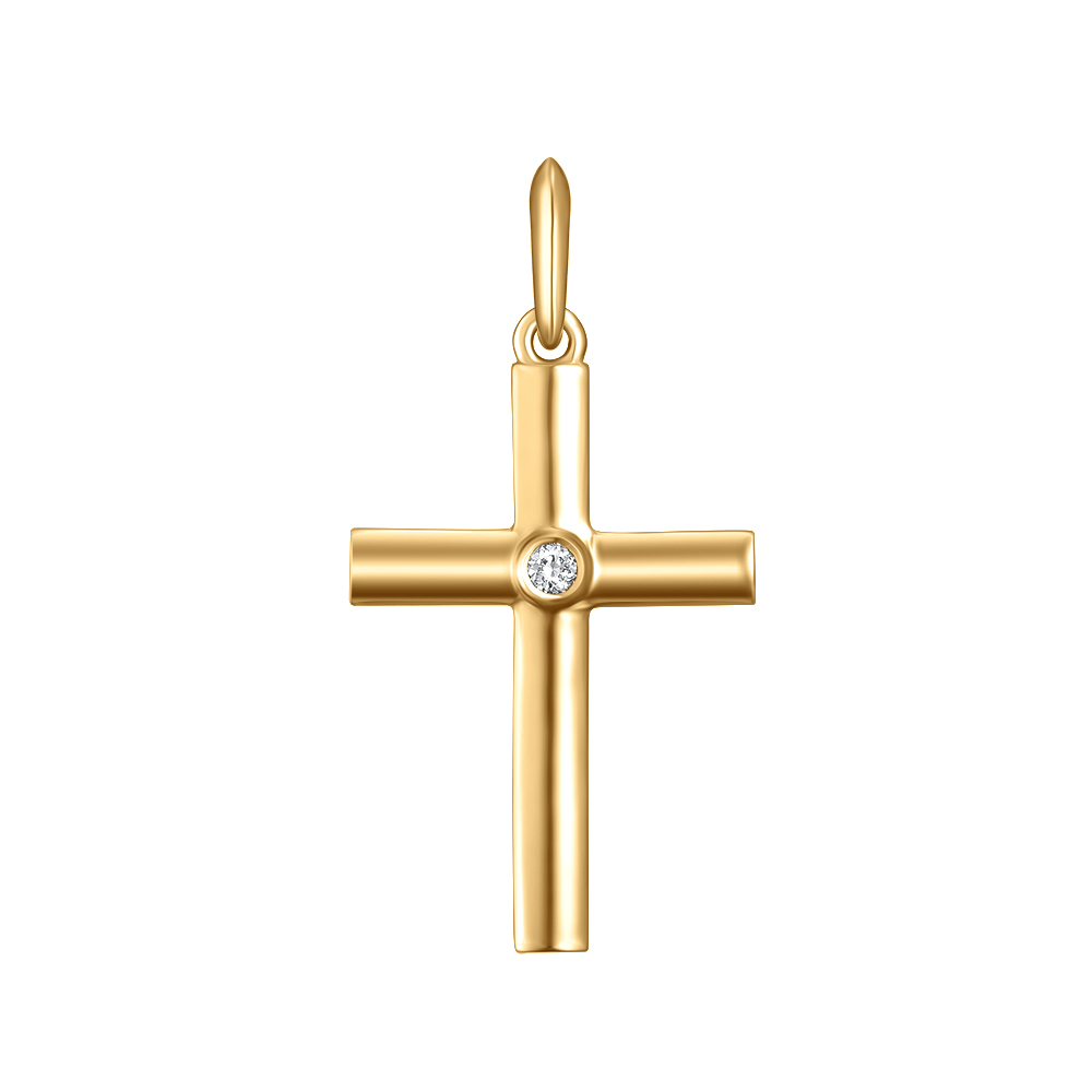 Крестик из желтого золота с бриллиантами Dress code. Артикул: 310839620301 - Ювелирный Дом SOVA Jewelry House