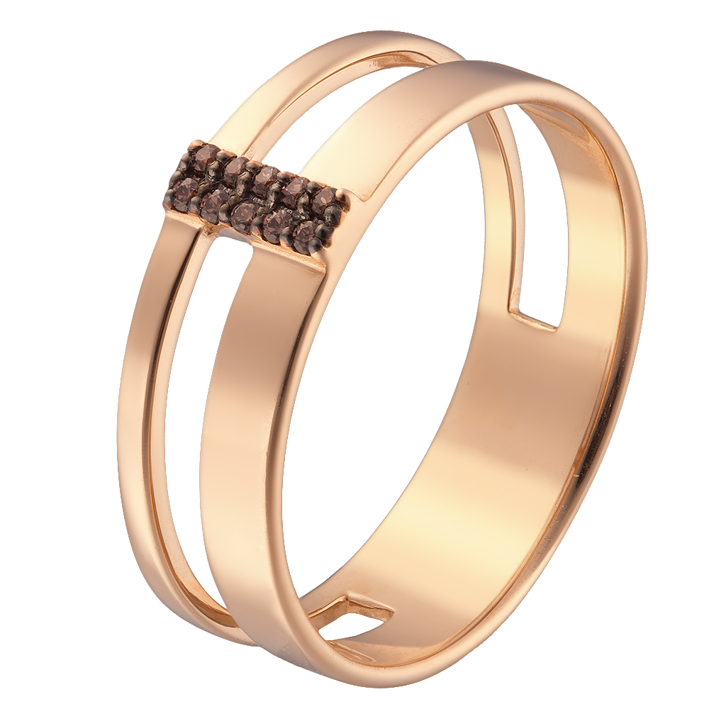 Кольцо из красного золота с фианитами SOVA Classic. Артикул: 110287710101 - Ювелирный Дом SOVA Jewelry House 
