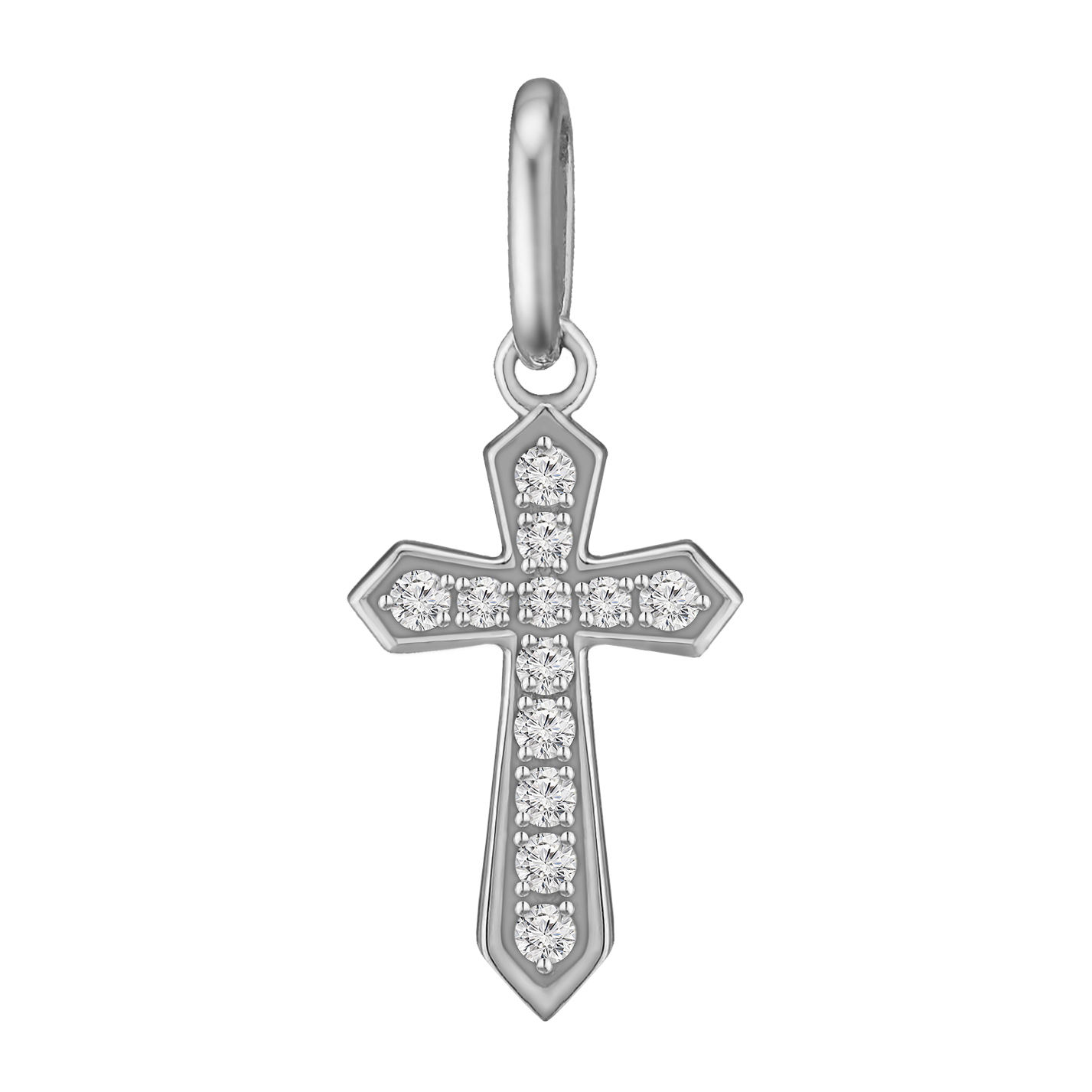 Крестик из белого золота с бриллиантами Dress code. Артикул: 310472520201 - Ювелирный Дом SOVA Jewelry House