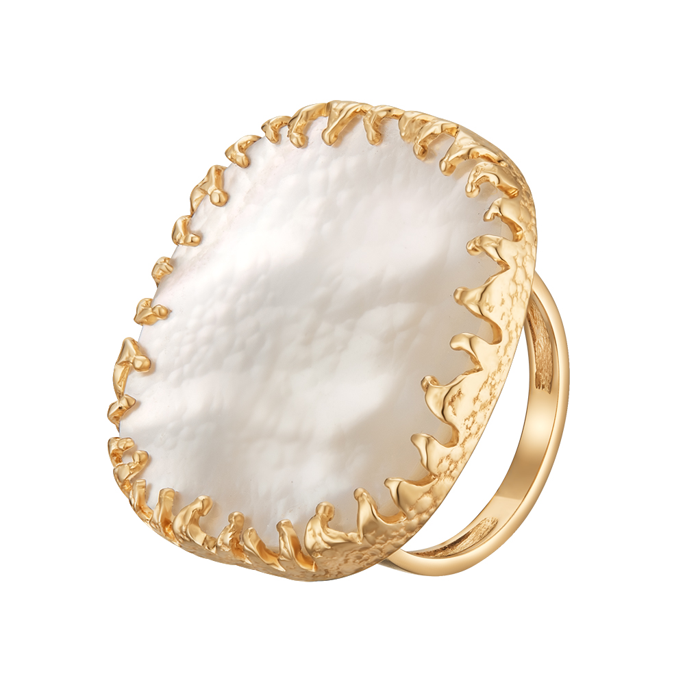 Кольцо из желтого золота с перламутром Breeze. Артикул: 119186410301 - Ювелирный Дом SOVA Jewelry House 