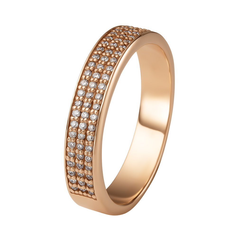 Кольцо из красного золота с бриллиантами SOVA Classic. Артикул: 119063420101 - Ювелирный Дом SOVA Jewelry House 