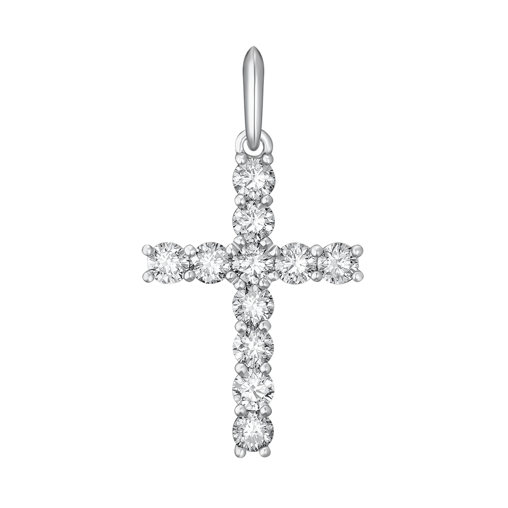 Крестик из белого золота с бриллиантами Dress code. Артикул: 310837020201 - Ювелирный Дом SOVA Jewelry House