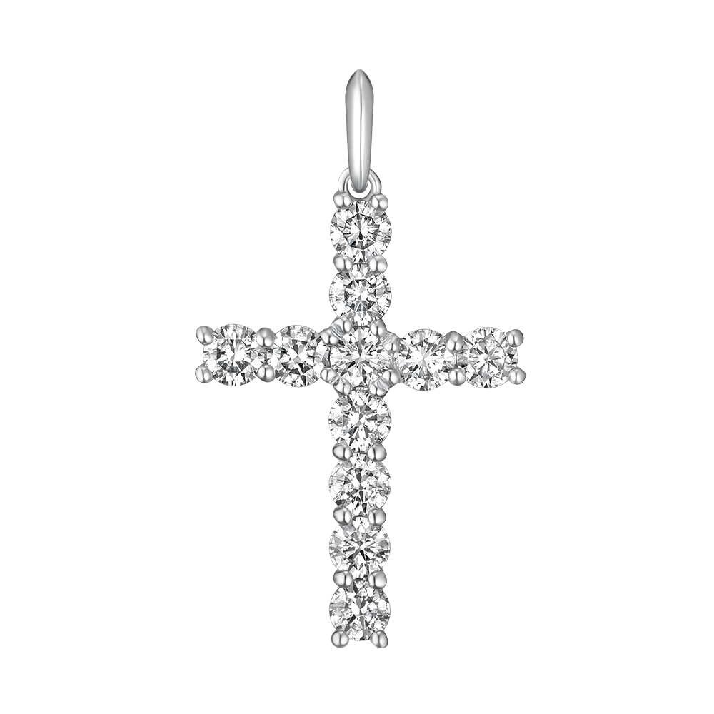 Крестик из белого золота с бриллиантами Dress code. Артикул: 310836920201 - Ювелирный Дом SOVA Jewelry House