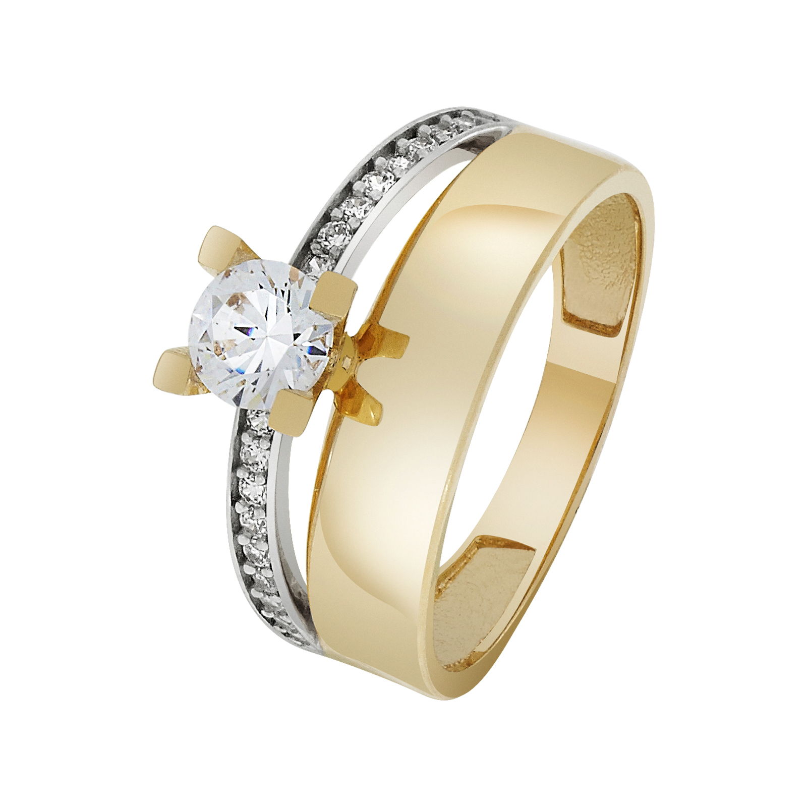 Кольцо из желтого золота с фианитами SOVA Classic. Артикул: 110143010301 - Ювелирный Дом SOVA Jewelry House 