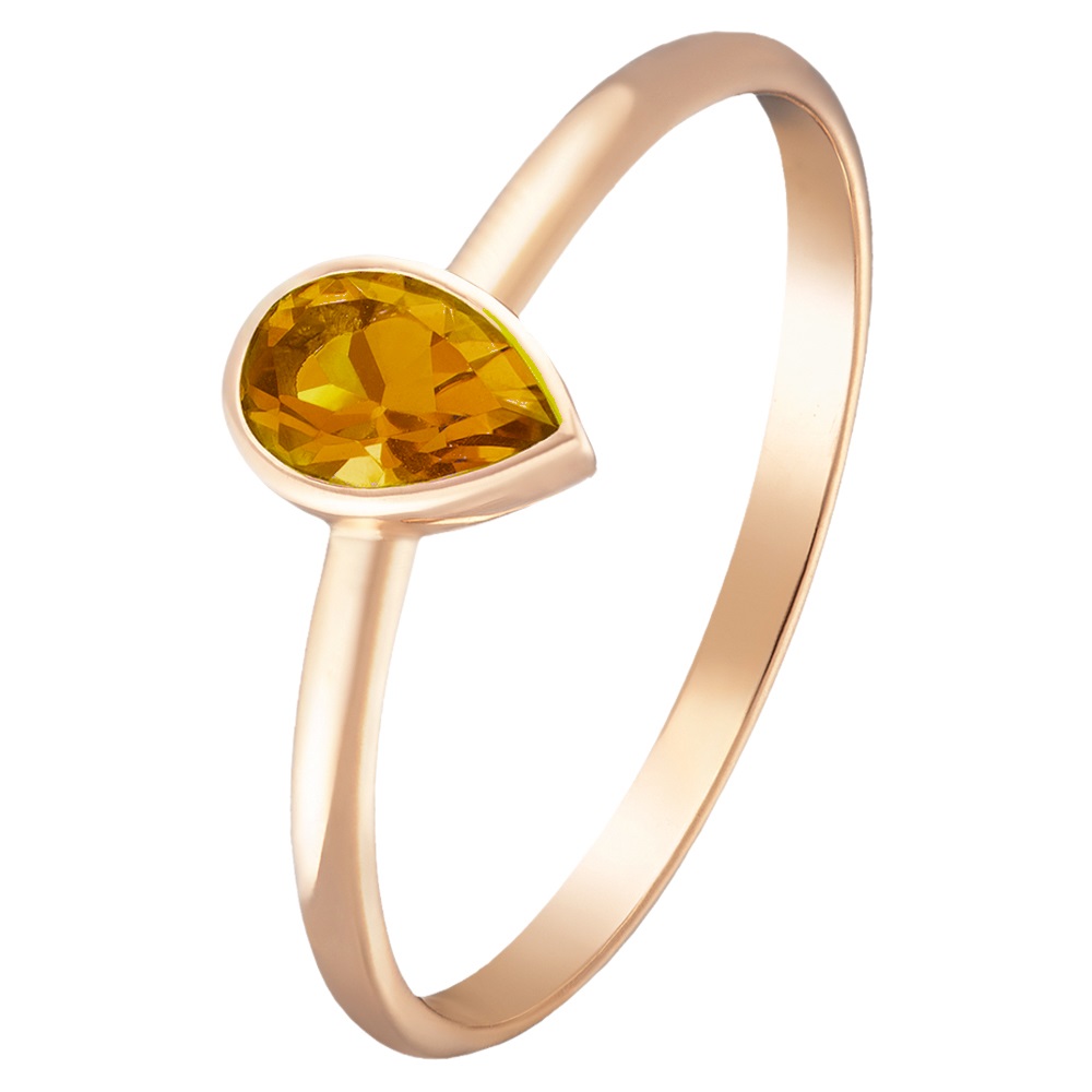 Кольцо из желтого золота с цитрином Акварель. Артикул: 110374010302 - Ювелирный Дом SOVA Jewelry House 