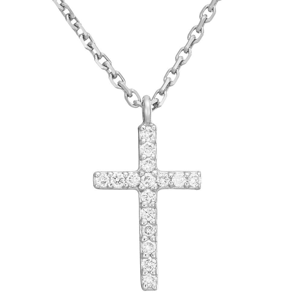 Крестик из белого золота с бриллиантами SOVA Classic. Артикул: 710367020201 - Ювелирный Дом SOVA Jewelry House