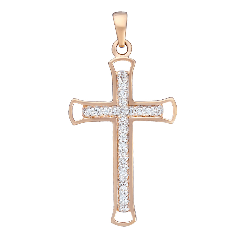 Крестик из красного золота с бриллиантами SOVA Classic. Артикул: 310407420101 - Ювелирный Дом SOVA Jewelry House