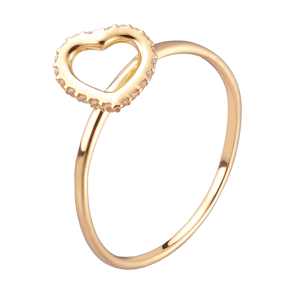 Кольцо из желтого золота с фианитами First Love. Артикул: 110353200301 - Ювелирный Дом SOVA Jewelry House 