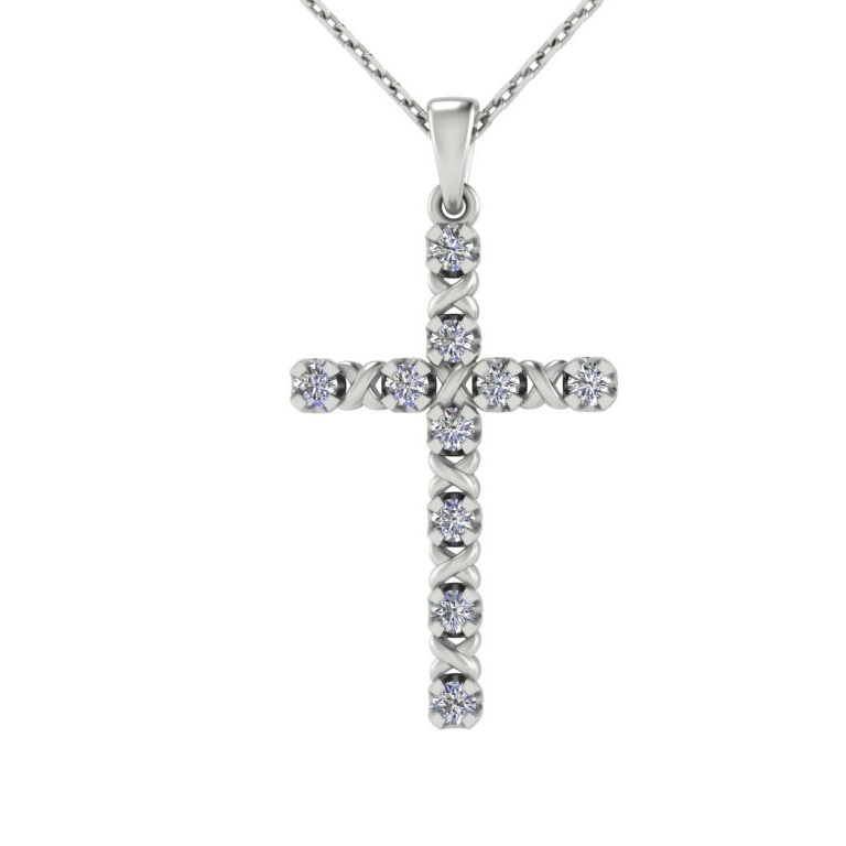 Крестик из белого золота с бриллиантами Dress Code. Артикул: 310568320201 - Ювелирный Дом SOVA Jewelry House