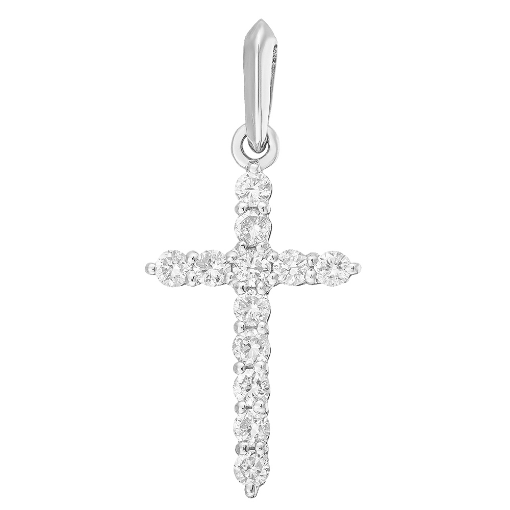 Крестик из белого золота с бриллиантами SOVA Classic. Артикул: 310363220201 - Ювелирный Дом SOVA Jewelry House