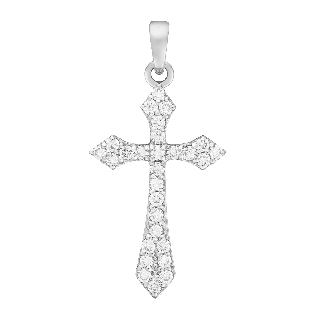 Крестик из белого золота с бриллиантами SOVA Classic. Артикул: 310407220201 - Ювелирный Дом SOVA Jewelry House