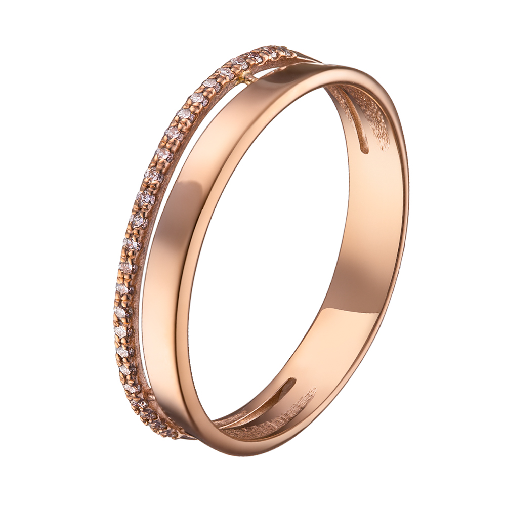 Кольцо из красного золота с бриллиантом Dress code. Артикул: 110596920101 - Ювелирный Дом SOVA Jewelry House 