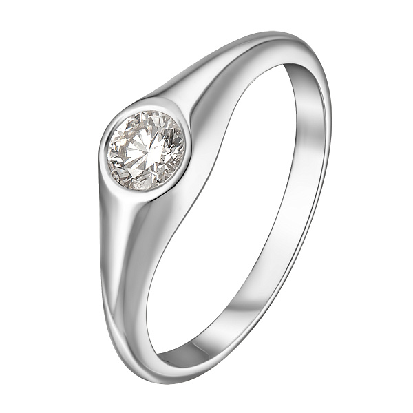 Кольцо из белого золота с бриллиантом Dress code. Артикул: 110924020201 - Ювелирный Дом SOVA Jewelry House 