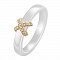 Кольцо из желтого золота с керамикой и бриллиантом Smart & Beautiful. Артикул: 110474720302 - Ювелирный Дом SOVA Jewelry House 